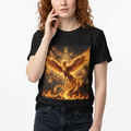 Golden Phoenix Baby Tee | Mythical Fire Bird, Spiritual Geometric Art