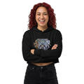 Psychedelic Geometric Turtle Crop Hoodie | Trippy Ocean Mandala