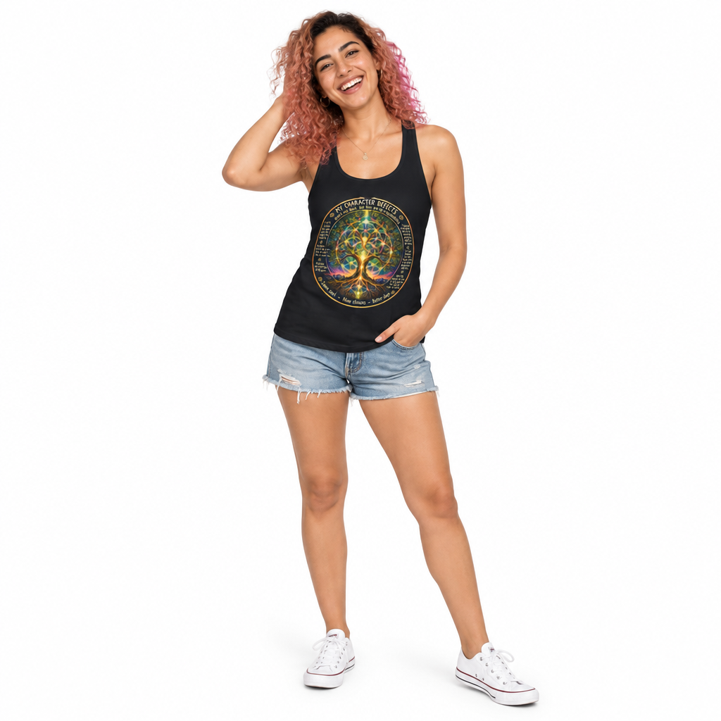 NA Recovery Quotes Tree of Life Racerback Tank Top | Spiritual Mandala Workout Fellowship Slogan Trippy Fitness Top