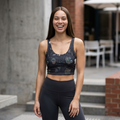 Iridescent Mosaic Hearts Sports Bra, Halloween, Burning Man, Festival gear, Concert goer, Coaschella, raver, EDC