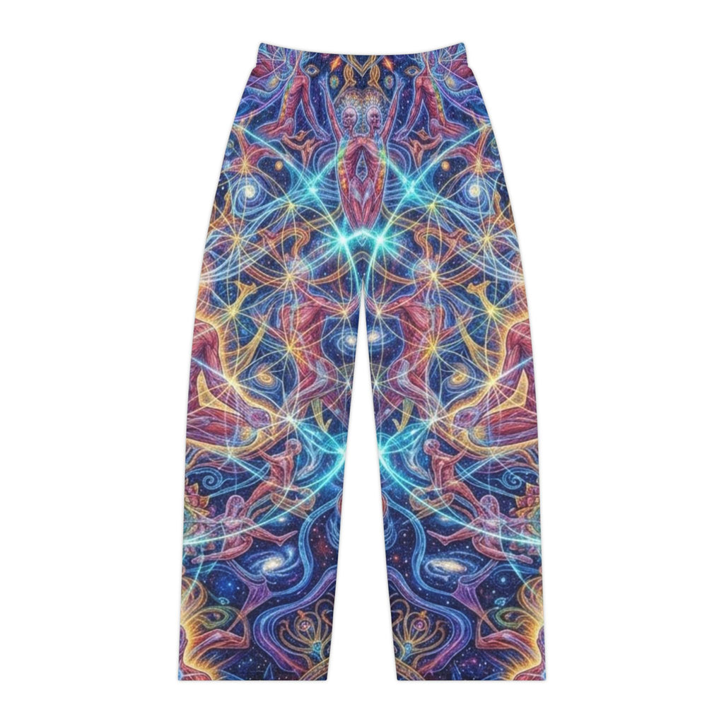 Abstract Kaleidoscope Pattern Pajama Pants | Colorful Psychedelic Design