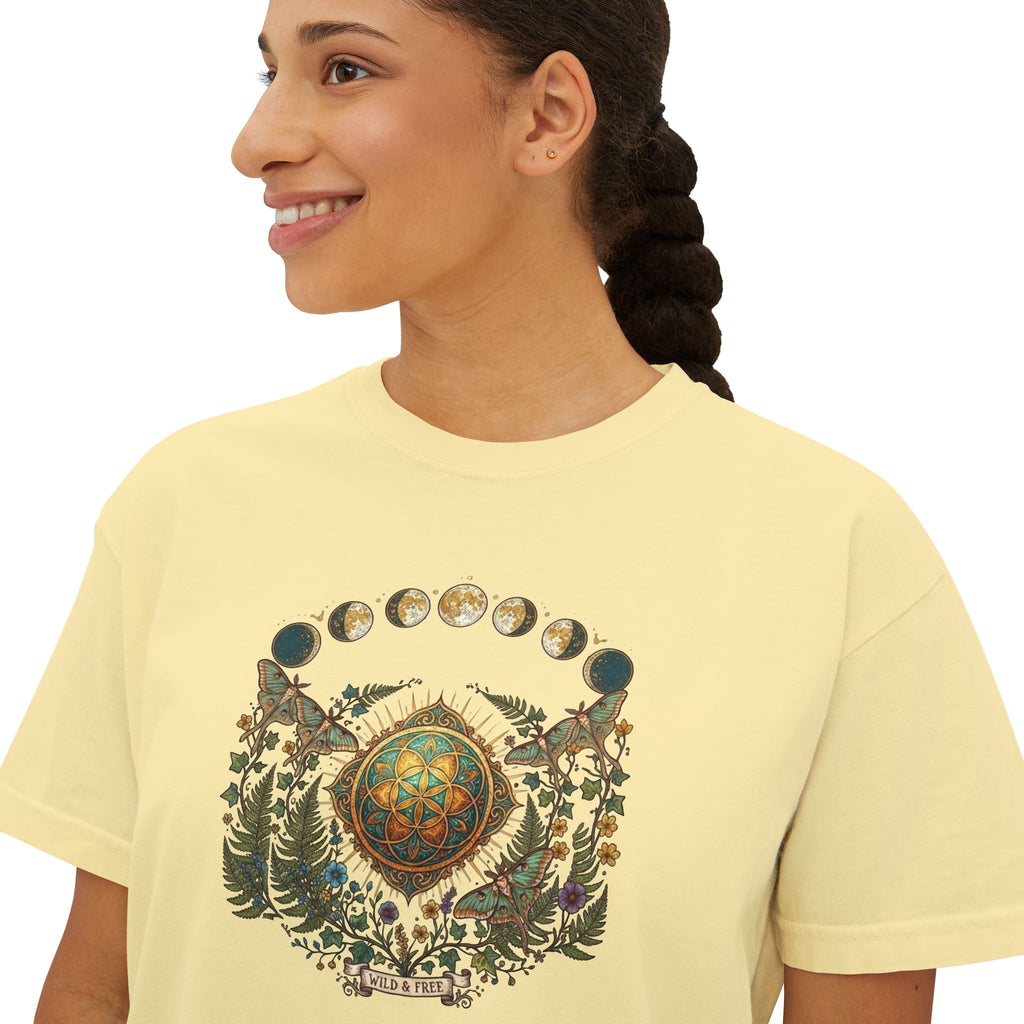 Moon Phases Mandala Tee | Forest, Dreamcatcher, Boho Nature