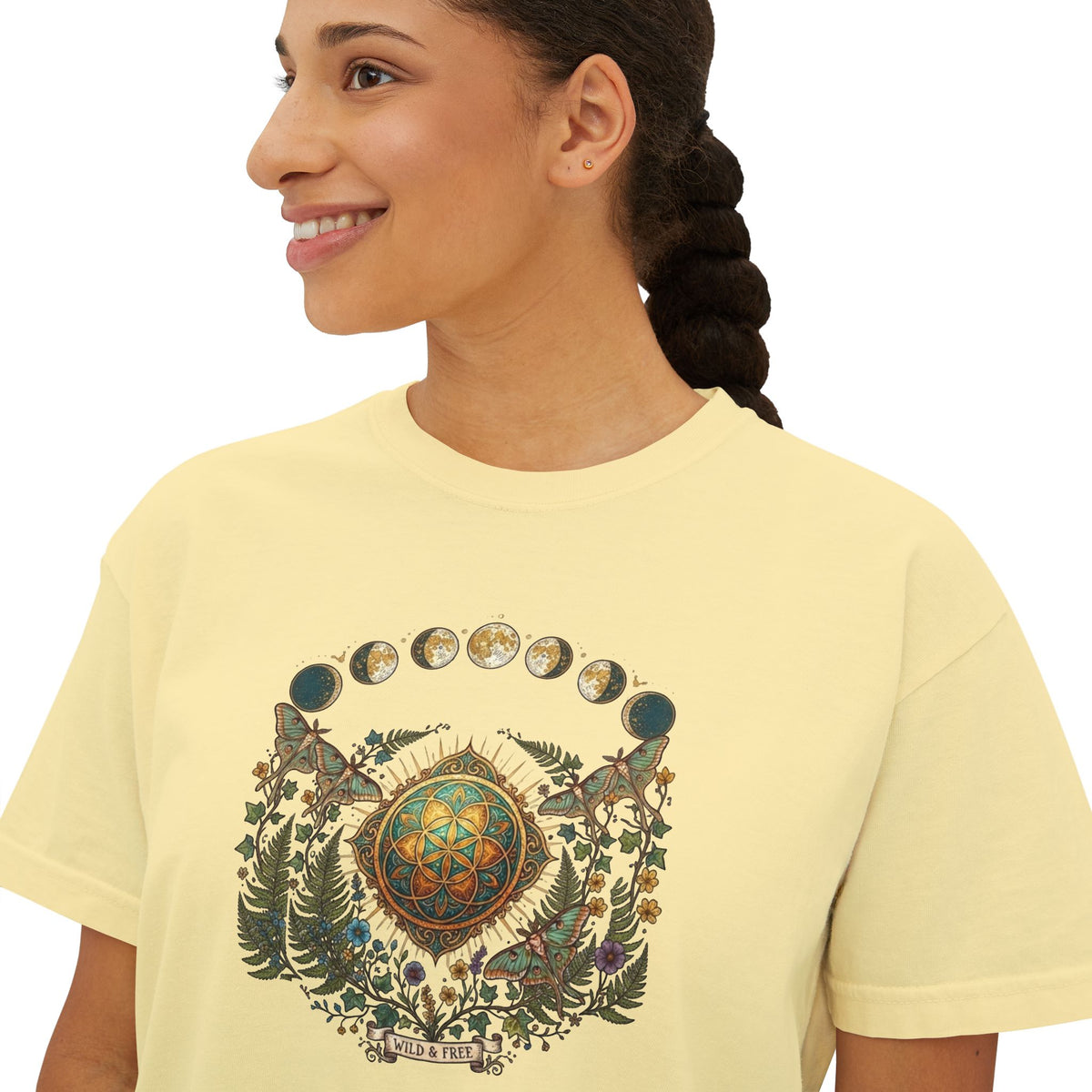 Moon Phases Mandala Tee | Forest, Dreamcatcher, Boho Nature