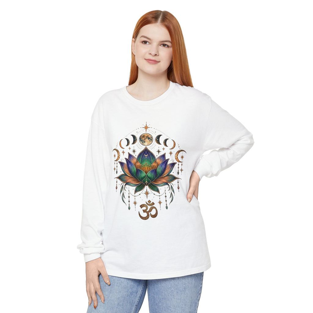 Lotus Moon Phases Om Symbol Long Sleeve