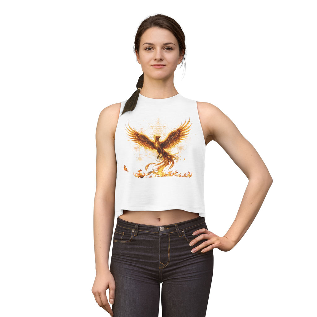 Rising Phoenix Crop Top | Fire Bird Graphic Tank, Divine Goddess within, Feminine Soul, Burning Man Style, Festival Top