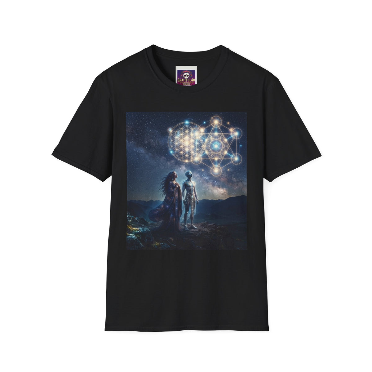 Starry Visionaries cosmic geometry T-Shirt | spiritual, metaphysical art
