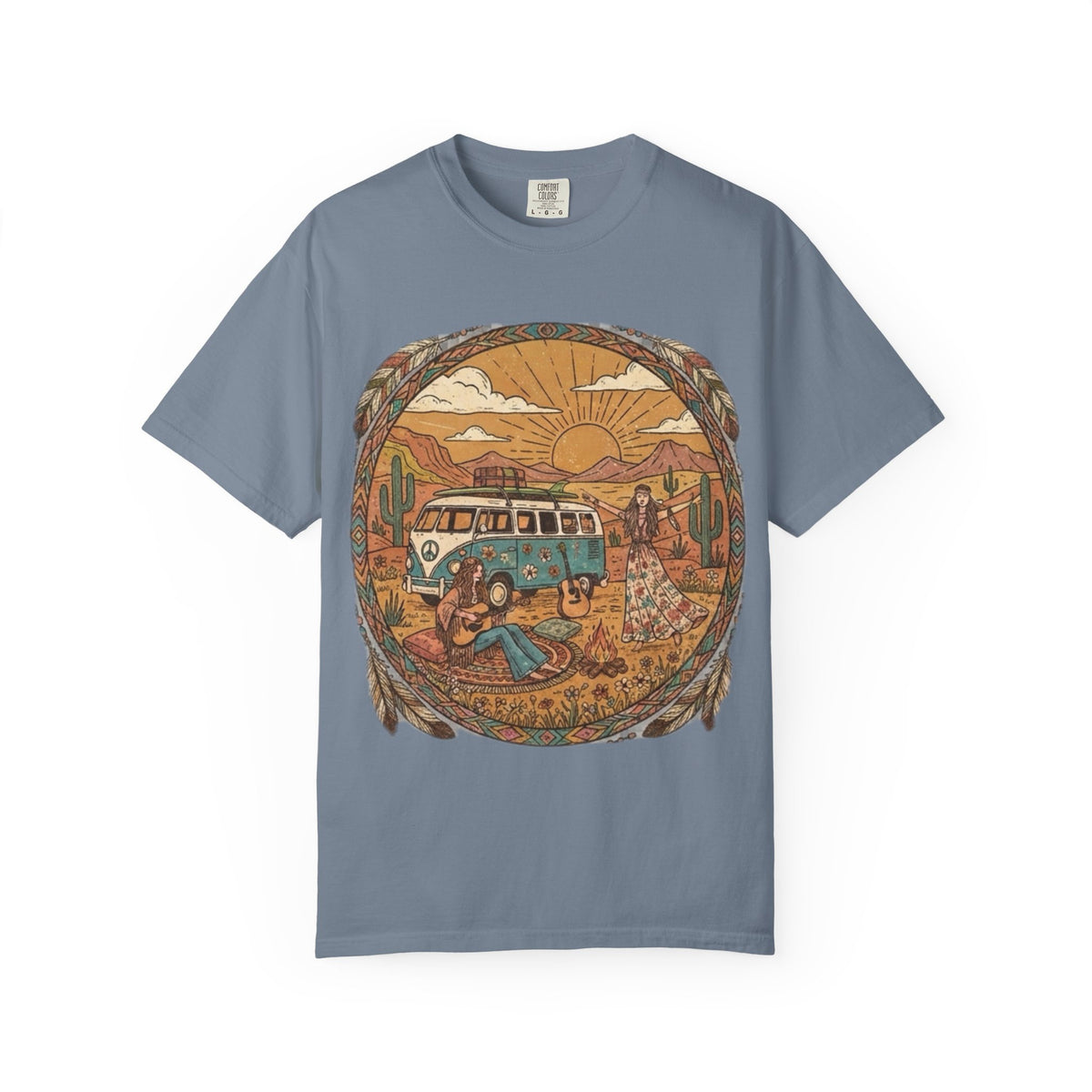 Boho soft style lightweight shirt, hippie style, festival goer, gift for deadhead, Unisex Garment-Dyed T-shirt