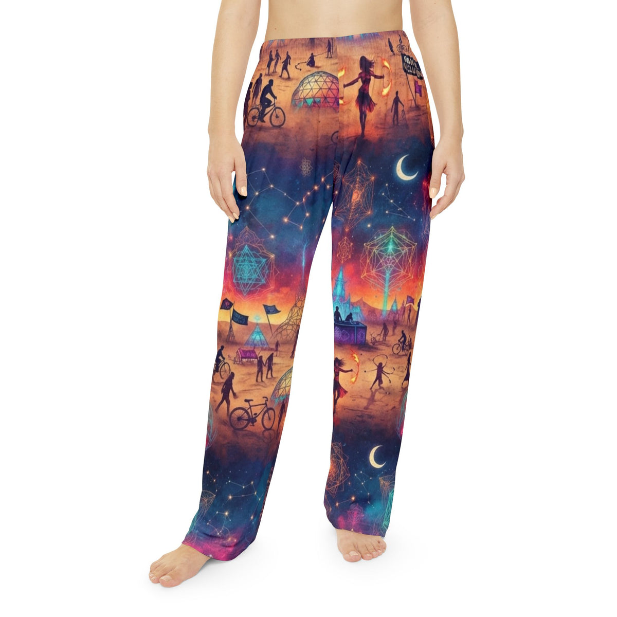 Burning man pj Illustration Pajama Pants | Celestial Dream AOP