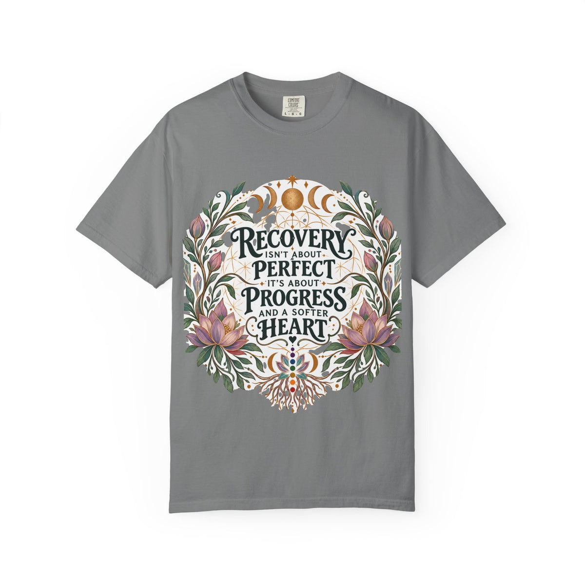 Recovery Progress Floral Typography T-Shirt | Inspirational Slogan Shirt