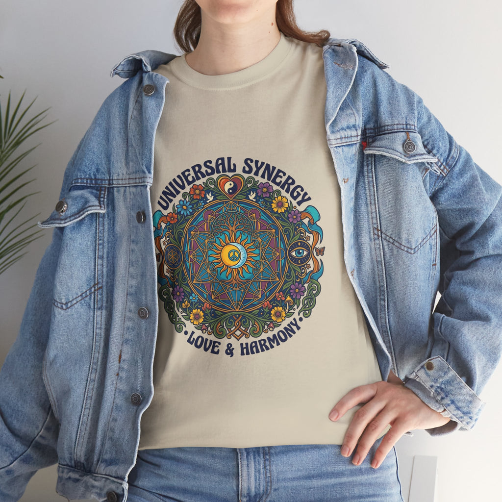 Universal Synergy Mandala T-Shirt | Love & Harmony Graphic Tee