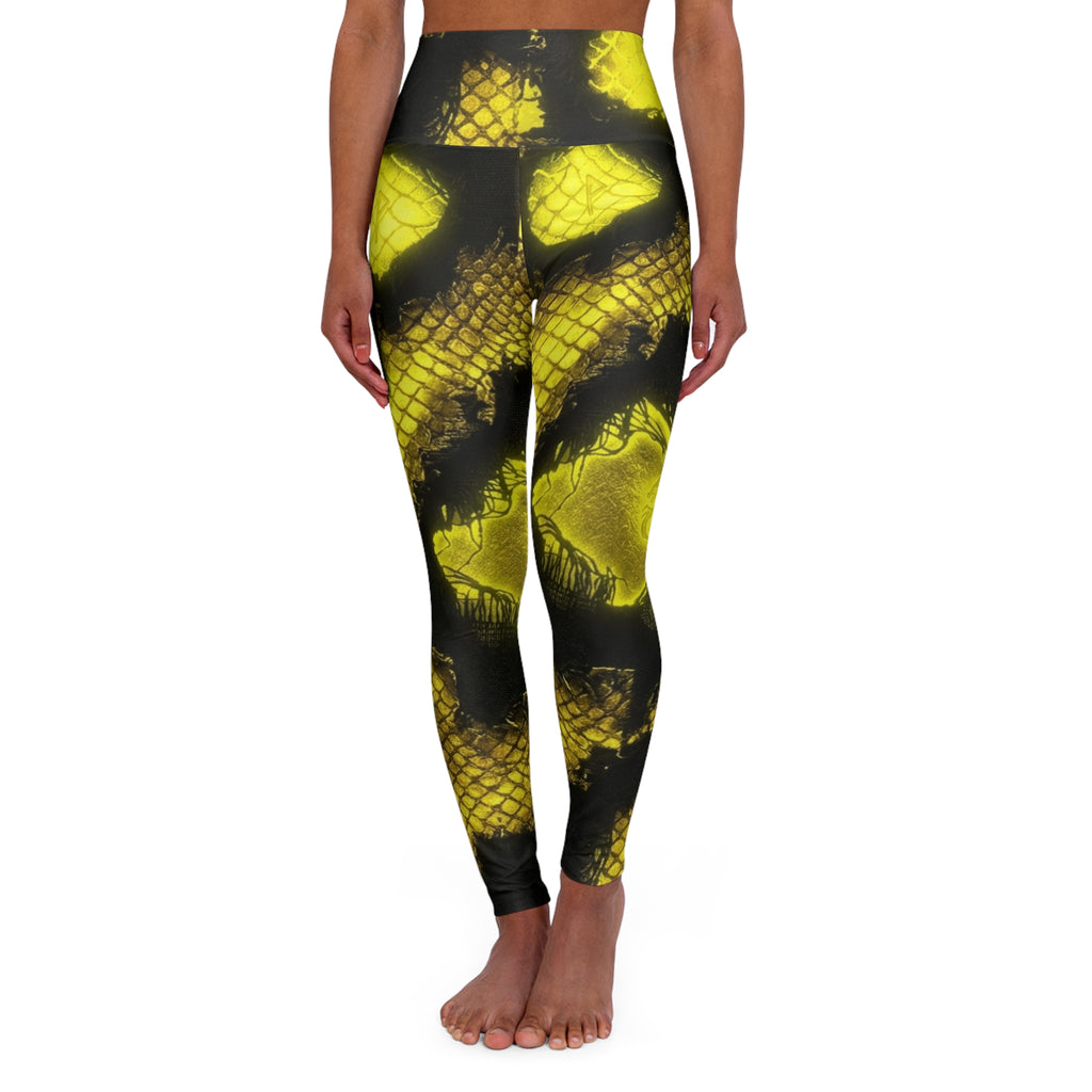 Yellow Black Snake Skin Leggings high waisted yoga leggings | reptile print, Halloween, Burning man, Festival, Deadhead, Concert goer