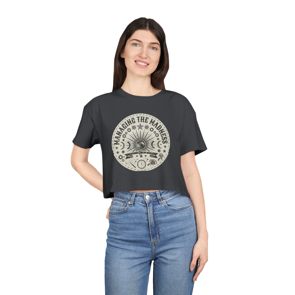 Moon Phases Mandala Crop Tee | Astrological Celestial Design