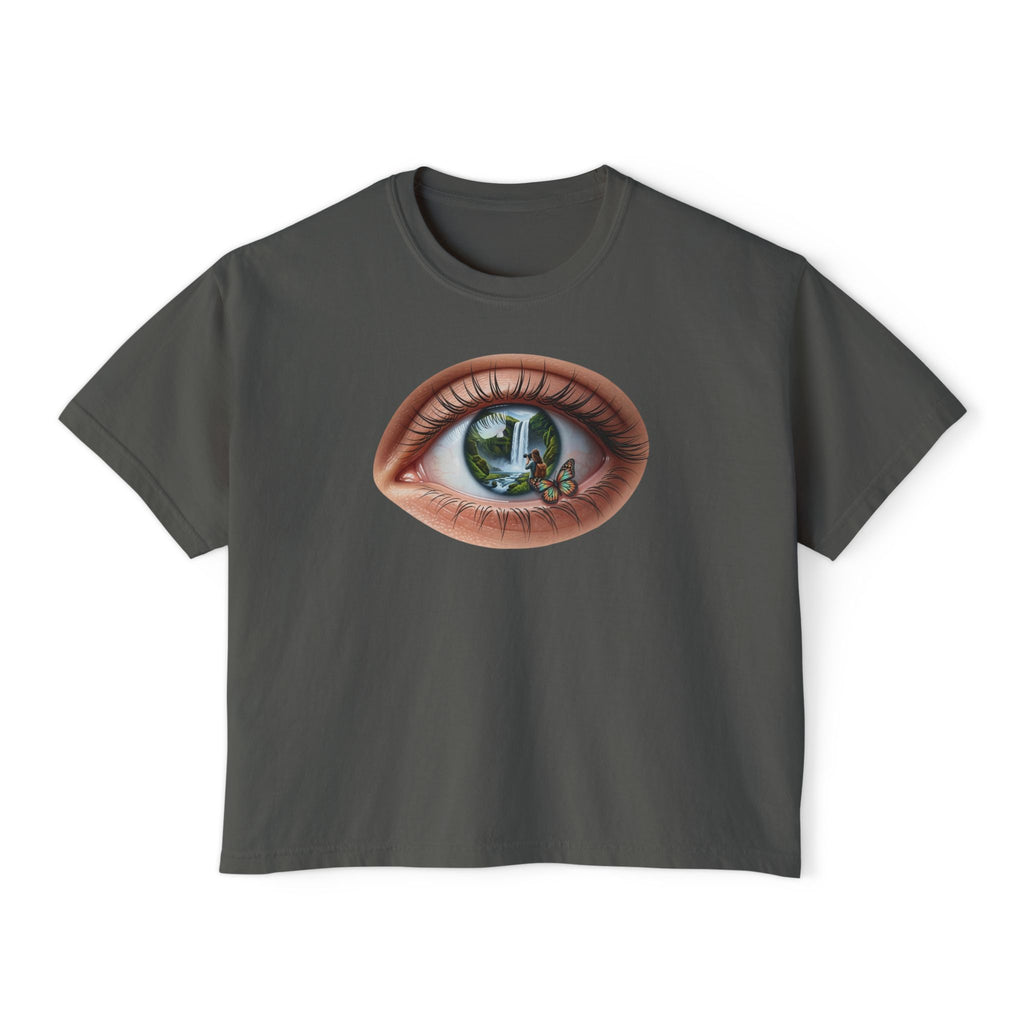 Surreal Eye Illustration Tee | Window Reflection, Tiny Figure, Psychedelic Art