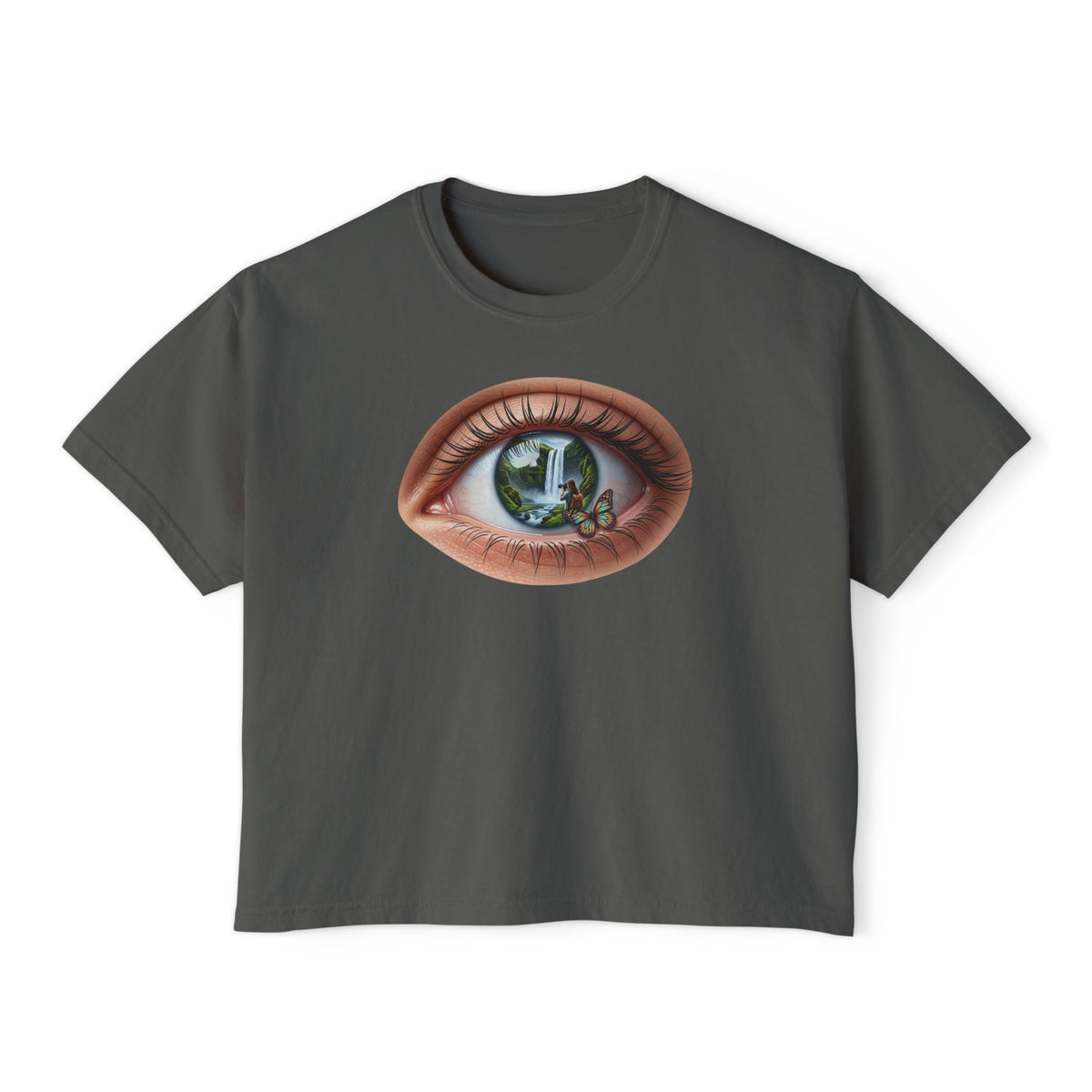 Surreal Eye Illustration Tee | Window Reflection, Tiny Figure, Psychedelic Art