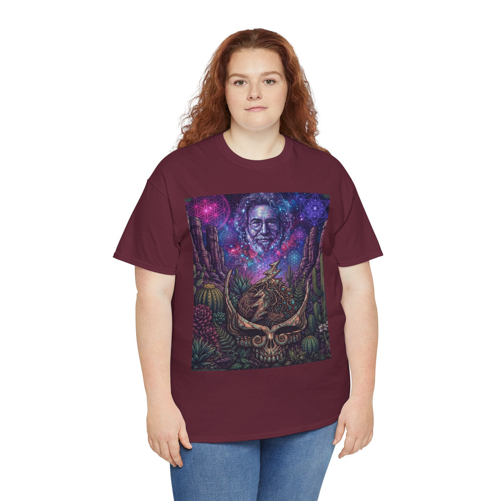 Cosmic Desert Skull Tee | Psychedelic Southwest Nightscape,Deadhead gift