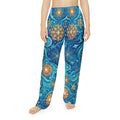 Blue Mandala Swirl Pajama Pants | Celestial Pattern Lounge