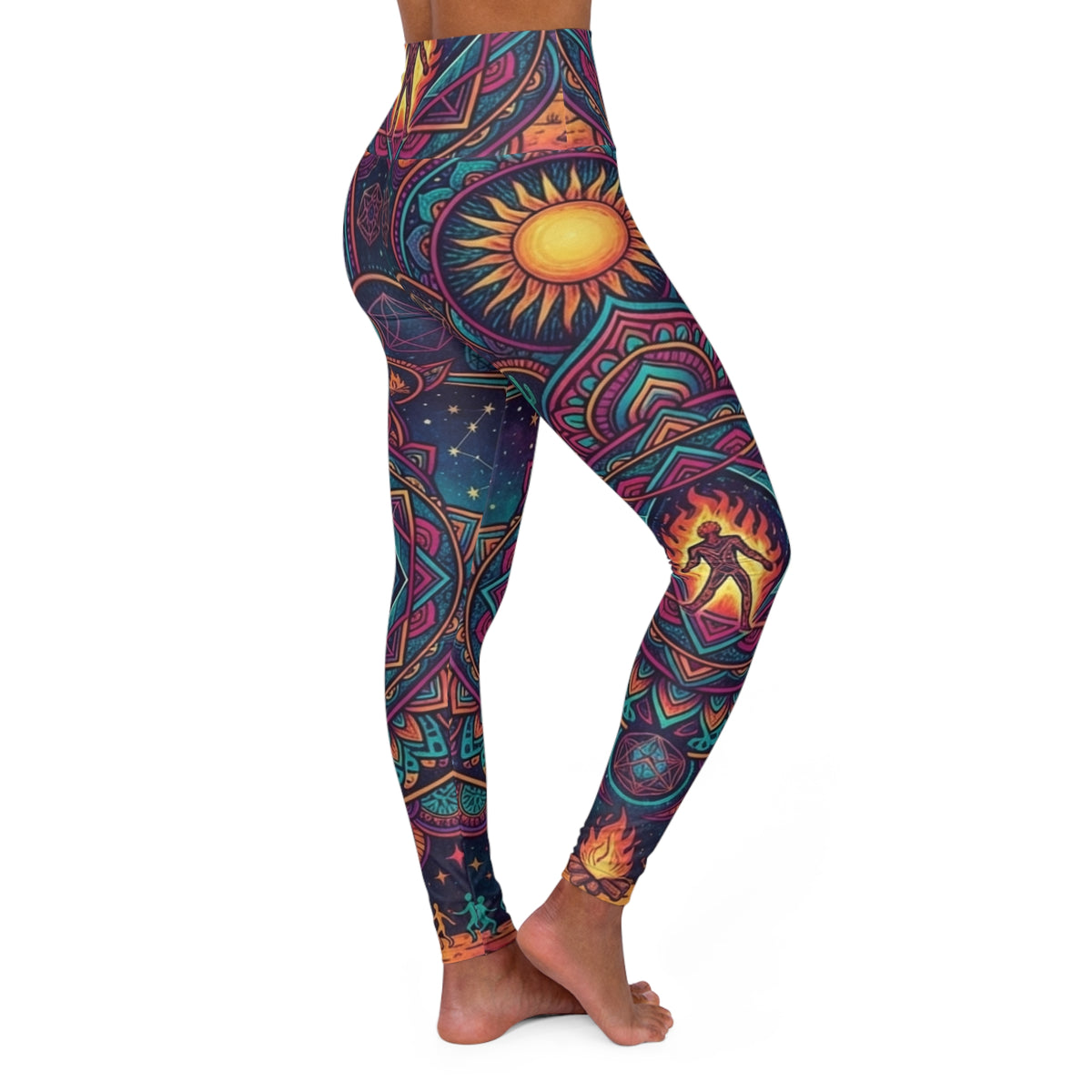 Psychedelic Mandala Pattern Leggings High Waist Yoga Leggings