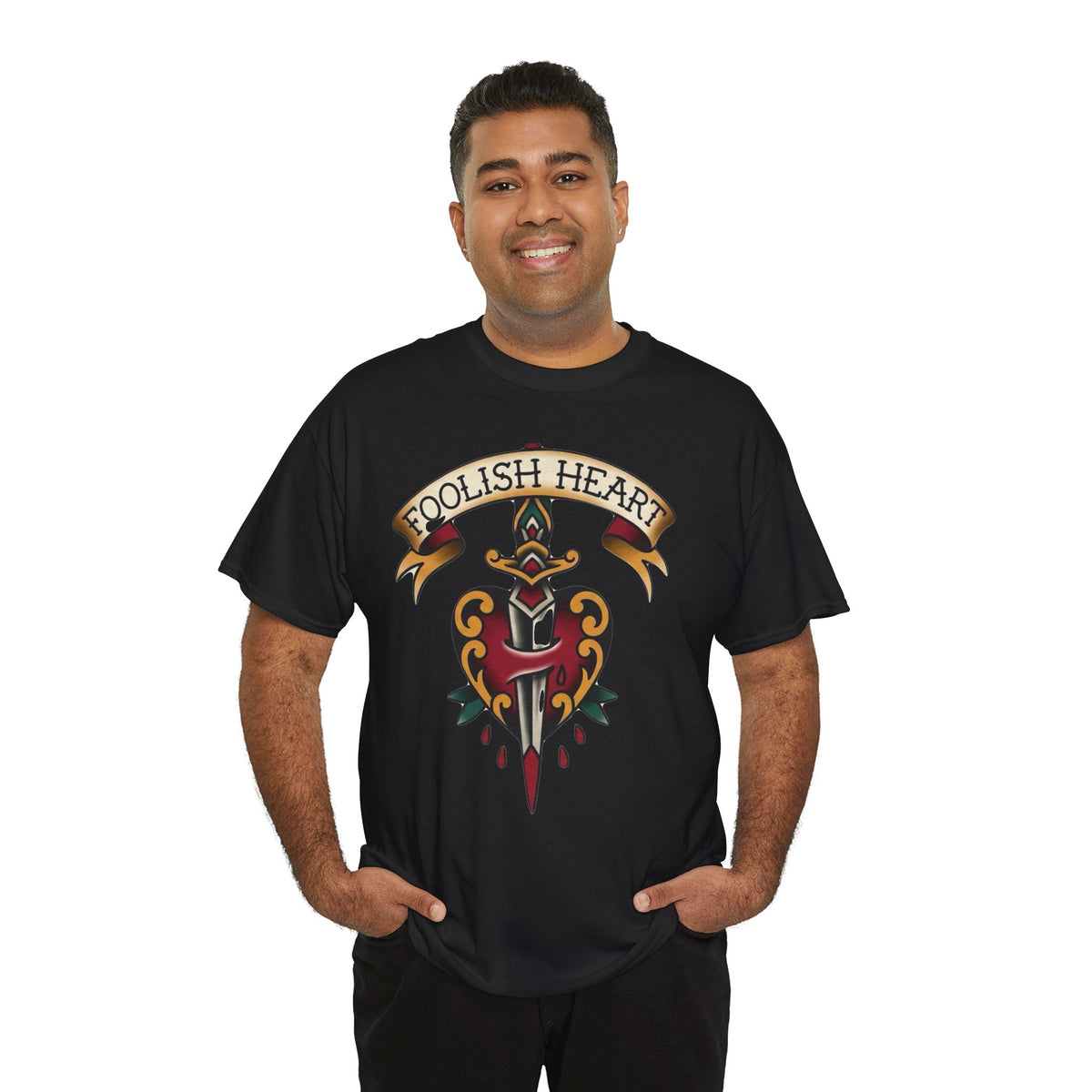 Grateful Dead Foolish Heart dagger heart tattoo design Tee | Vintage flash heart shirt