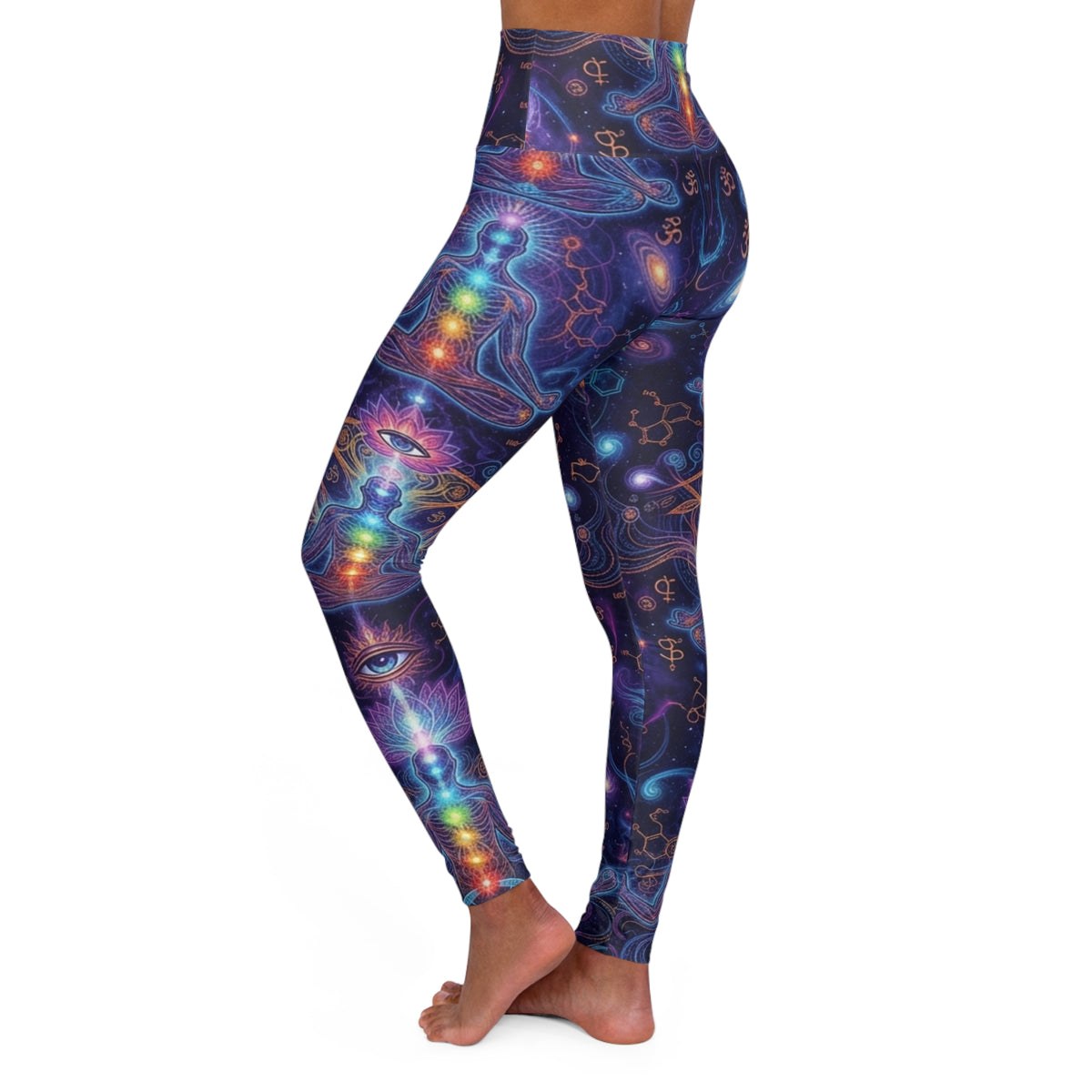 Psychedelic Chakra Sacred Geometry Leggings | High Waisted Yoga Pants All Over Print
