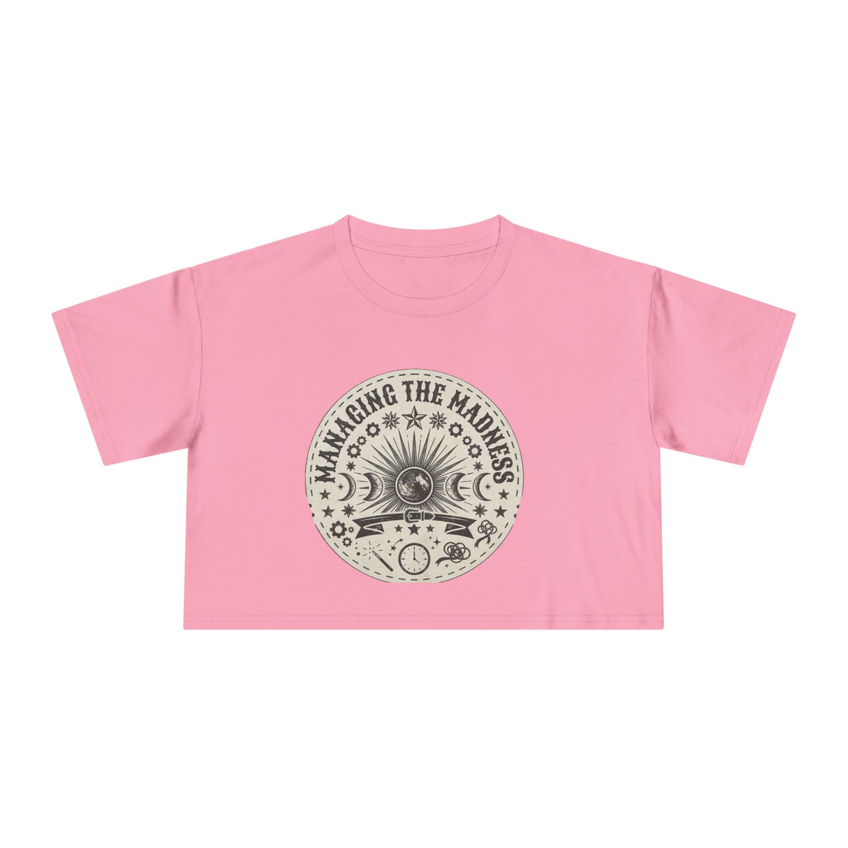 Moon Phases Mandala Crop Tee | Astrological Celestial Design