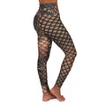 Netted Fishnet Pattern Tattoo Print Leggings