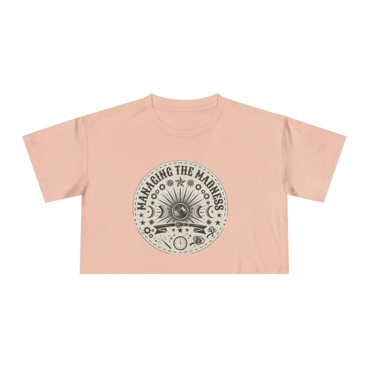 Moon Phases Mandala Crop Tee | Astrological Celestial Design