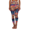 Cosmic Sunset Yoga Leggings | Celestial Moon Stars AOP