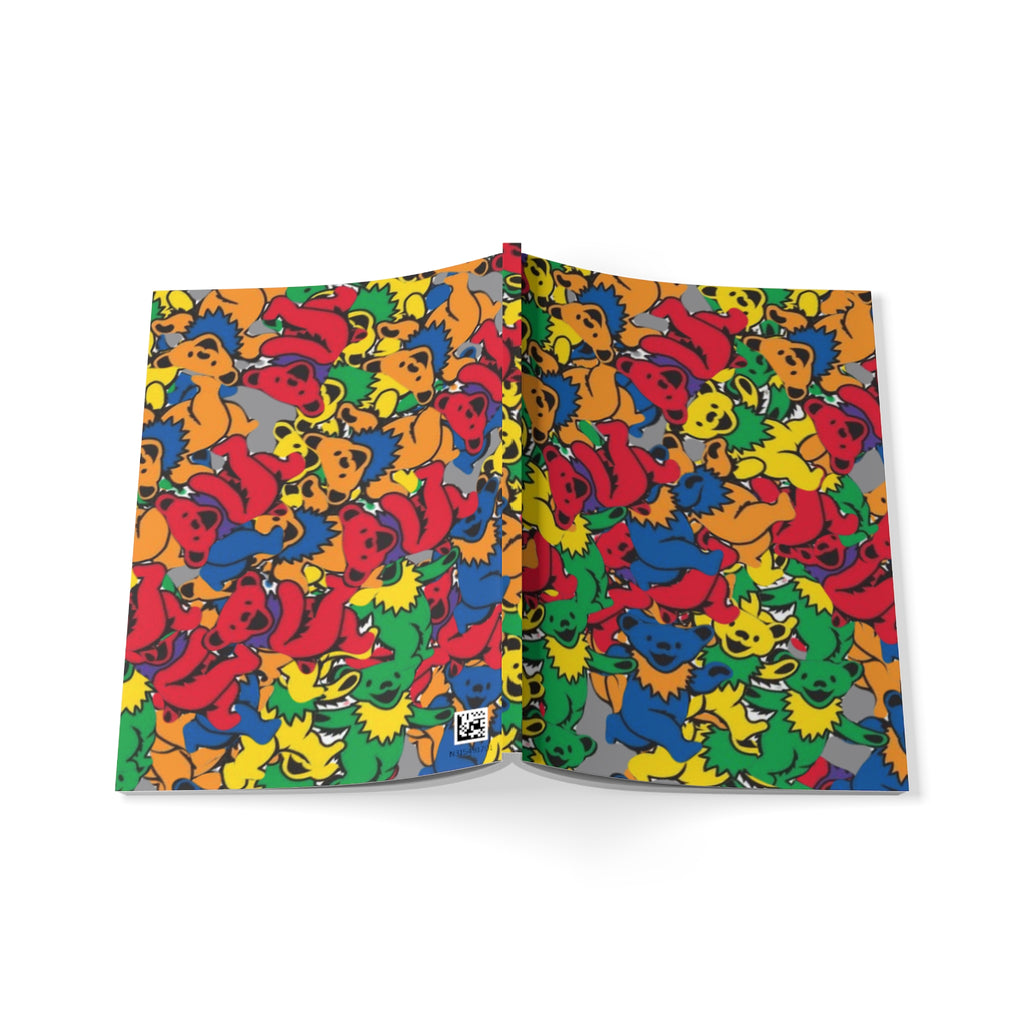 Colorful Animal Softcover Notebook, A5 | Journal for Kids, Creative Writing, Grateful Dead bear tie-dye