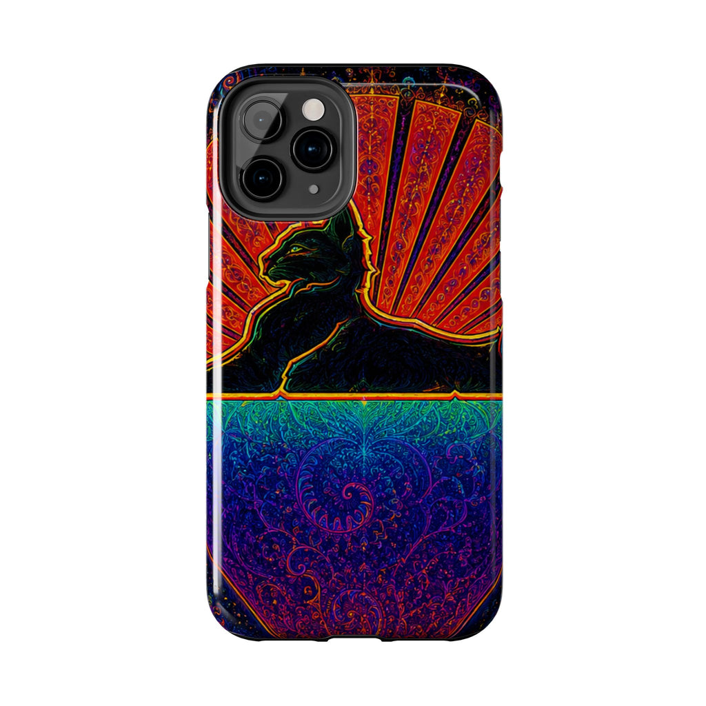 Grateful Dead Cat Sunset Phone Case | Psychedelic Skull, Rainbow Landscape
