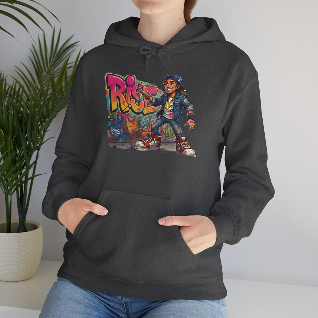 Retro Graffiti Kid Hoodie | Skate Street Art Pullover