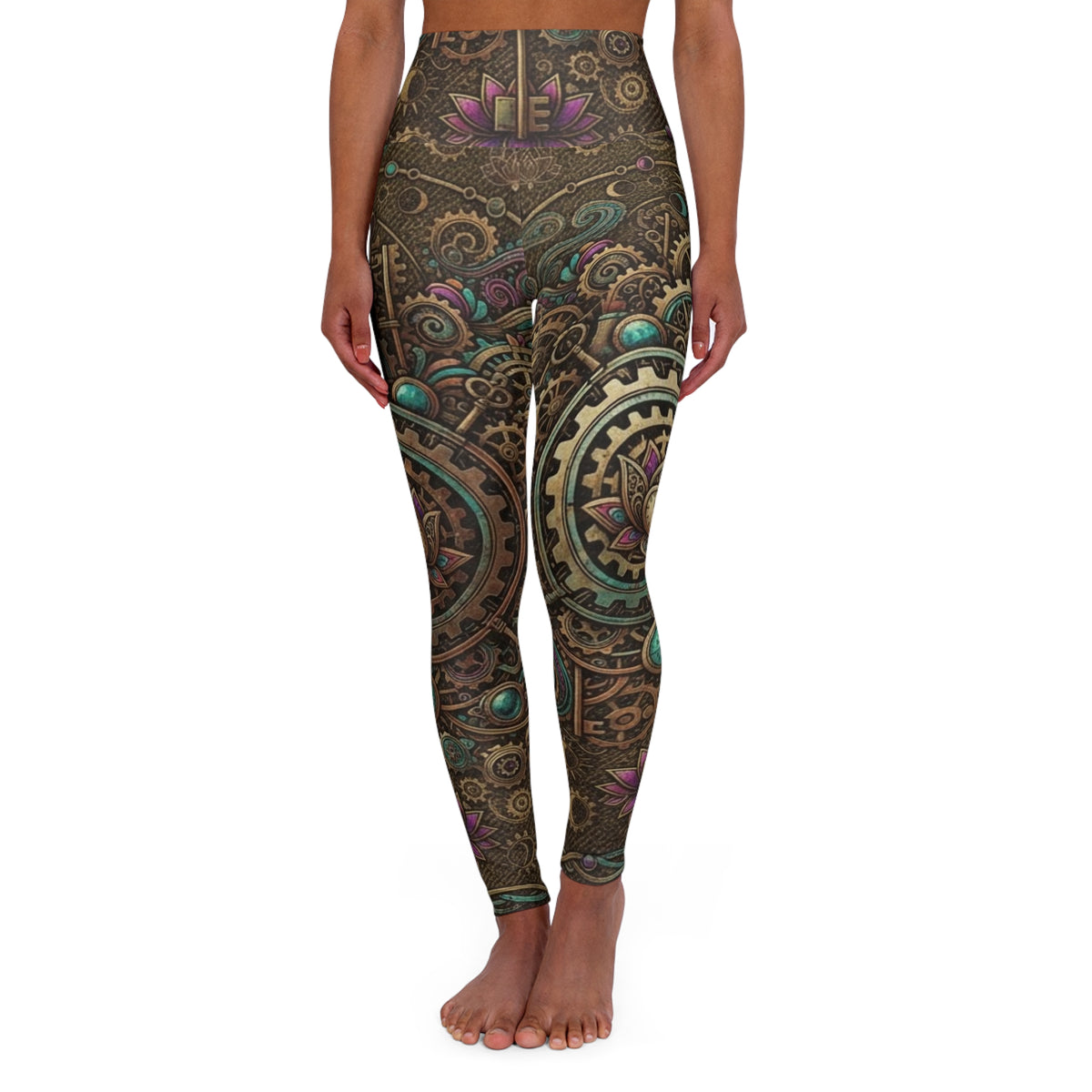 High Waisted AOP Festival Pants | Psychedelic Sacred Geometry