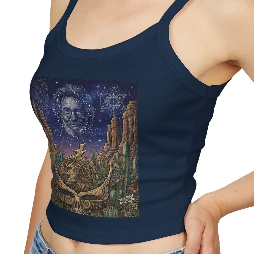Psychedelic Desert Portrait Tank Top | Cosmic Night Sky, Canyon Scene