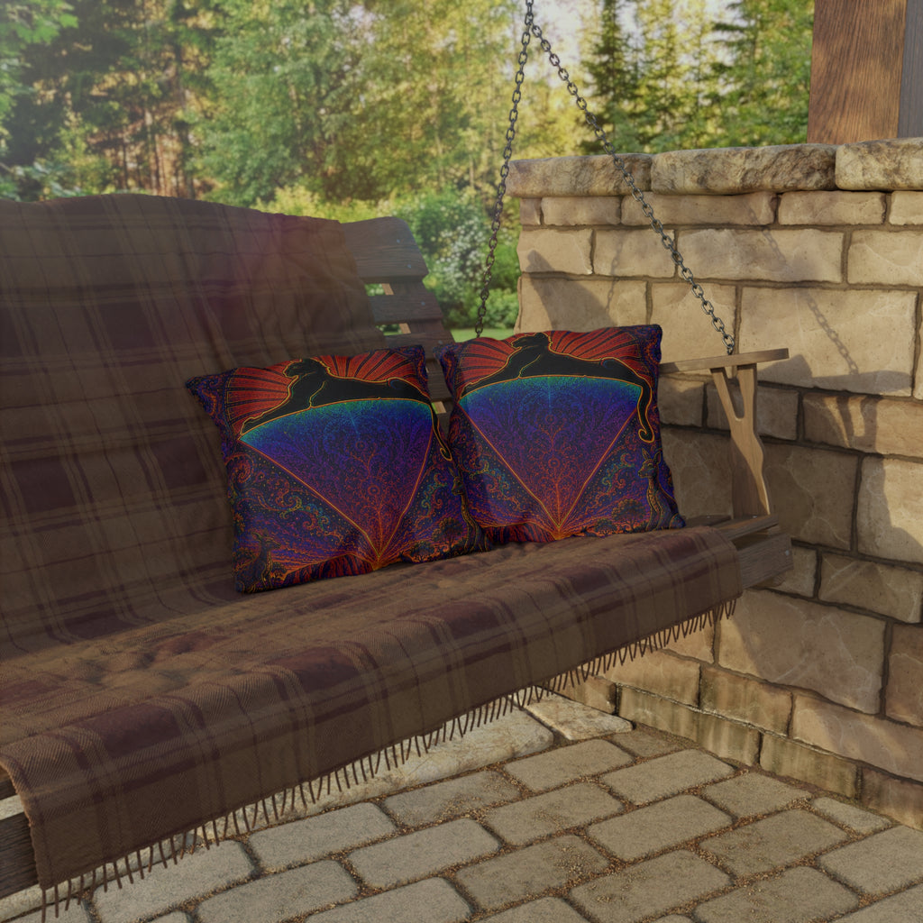 cats down under the stars outdoor pillow | Grateful Dead inspired