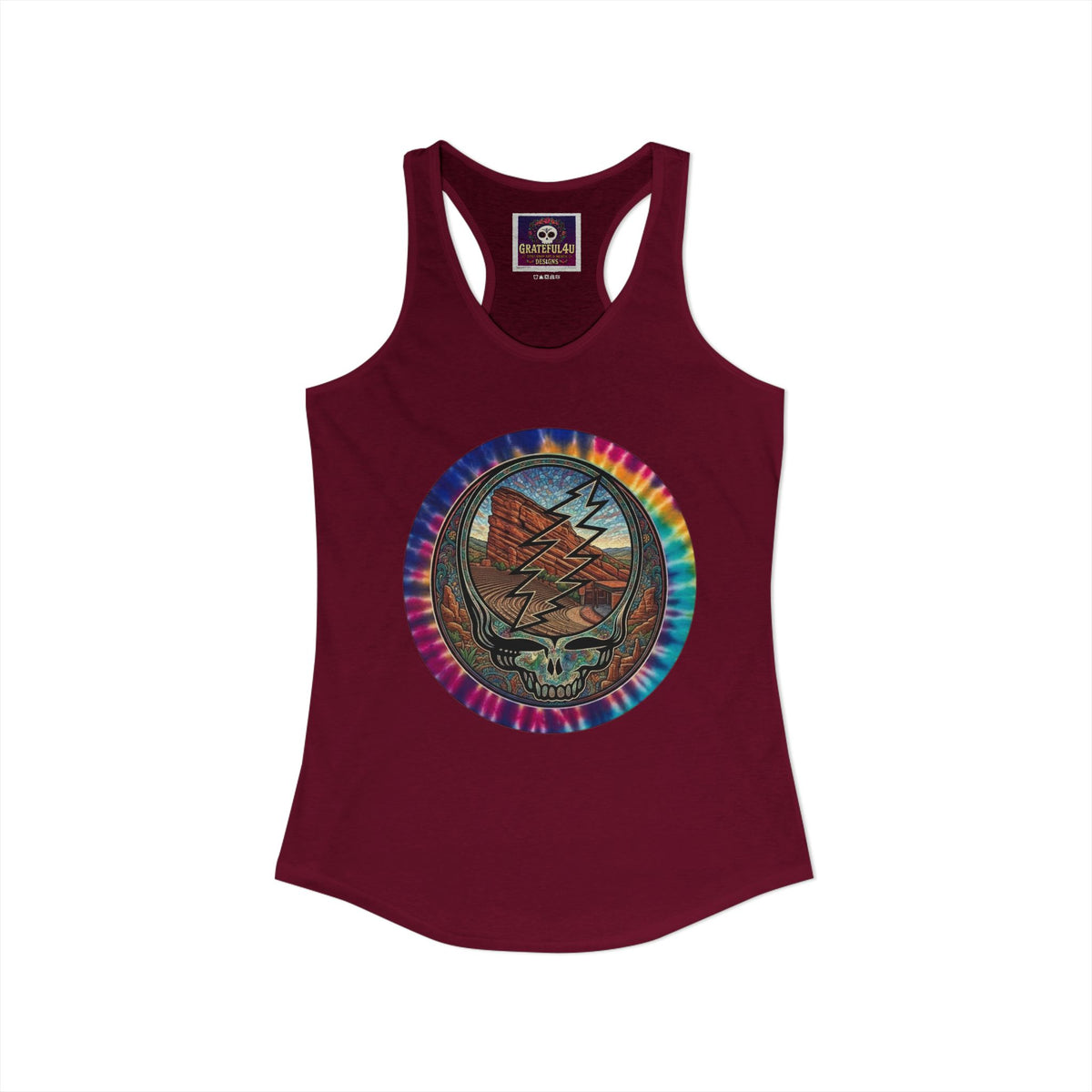 Deadhead Red Rocks Amphitheater Women's Ideal Racerback Tank, gift for her, deadhead, sister, mom, mother