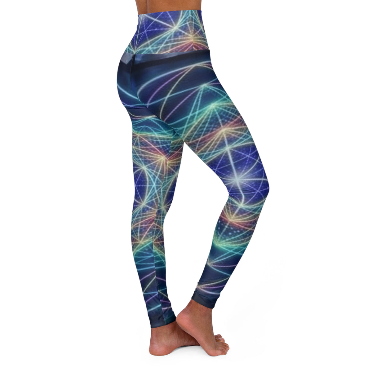 Swirling Galaxy Waves Leggings | High Waisted Yoga Leggings