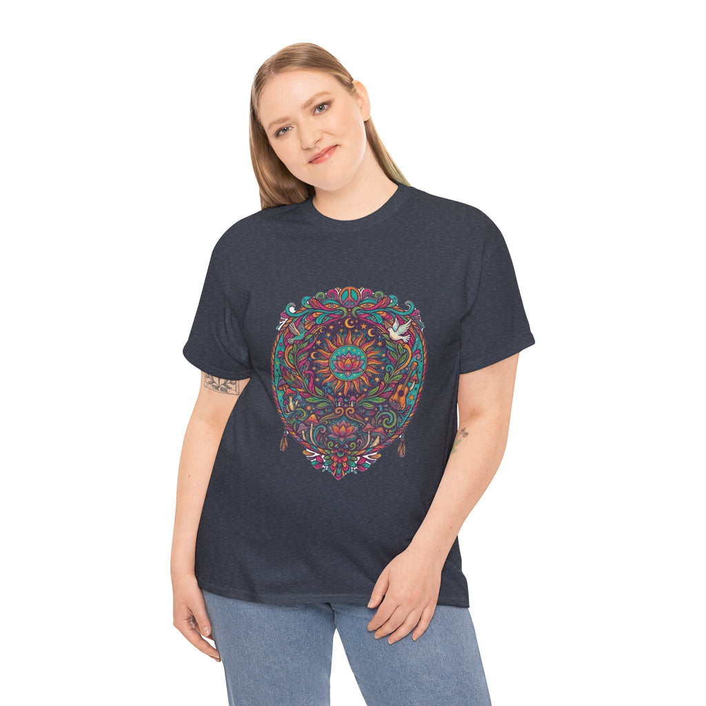 Colorful Floral Mandala T-Shirt | Boho Psychedelic Floral Tee