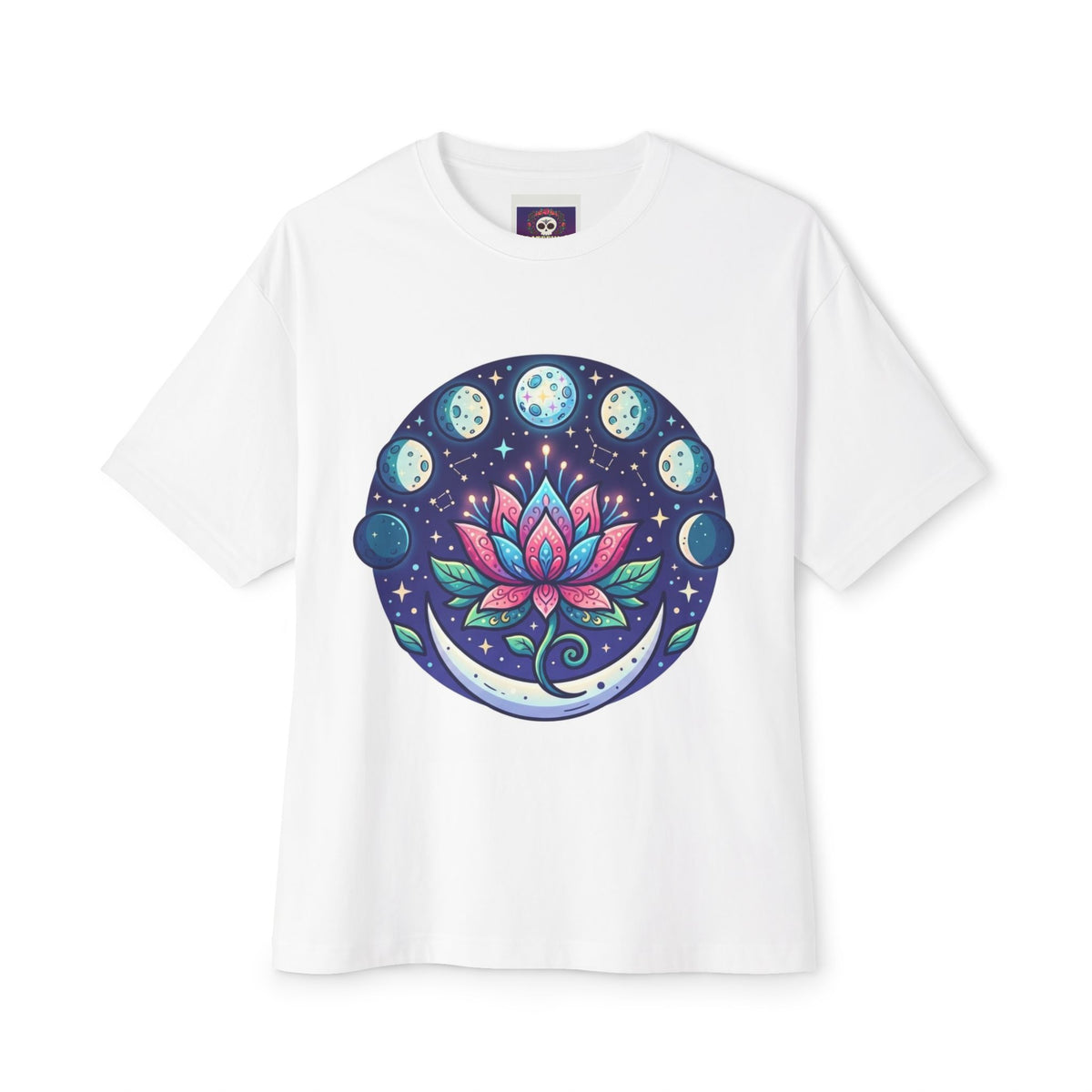 Lotus Moon Phases Tee | Floral Celestial T-Shirt