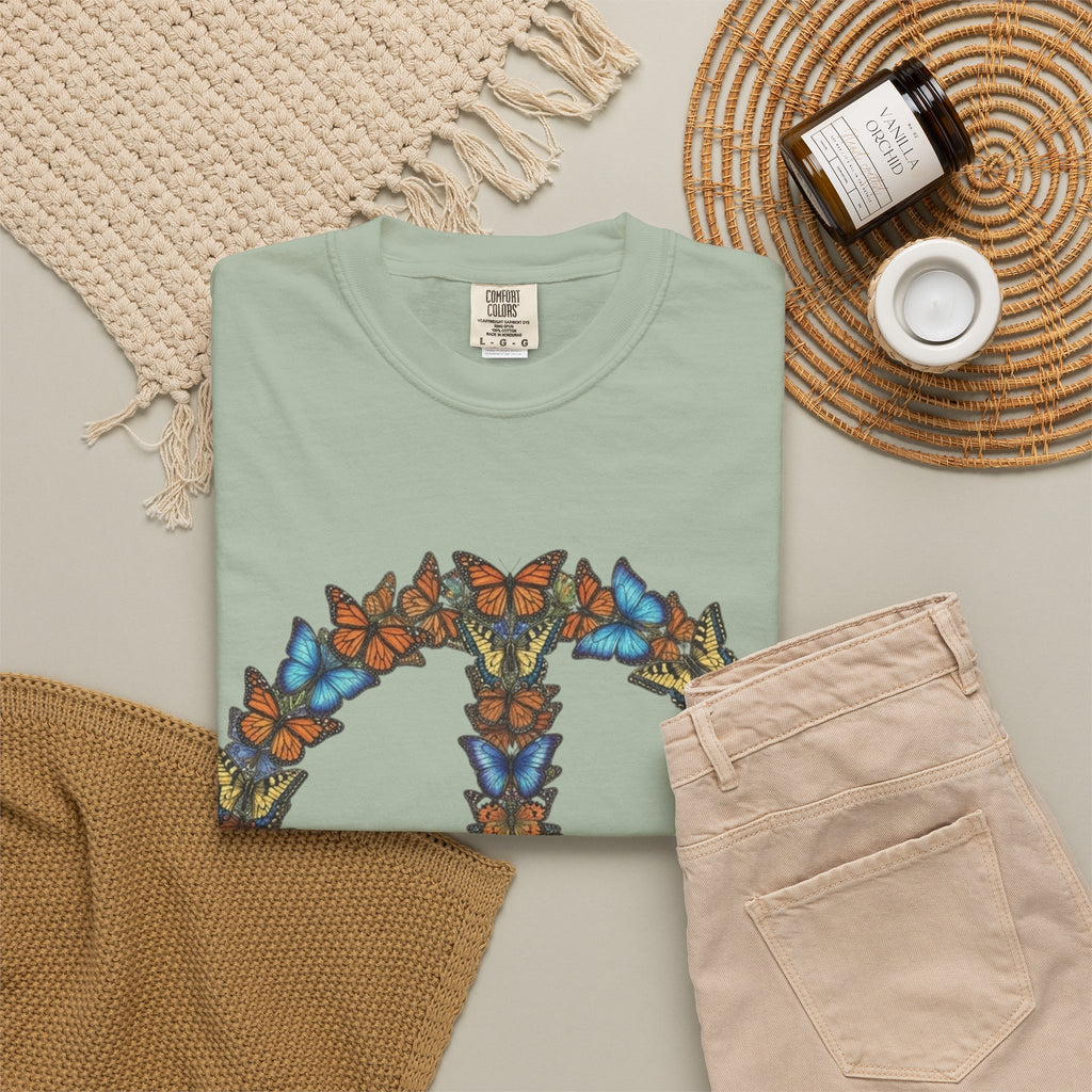Butterfly Peace Sign T-Shirt | Floral Peace Symbol Tee