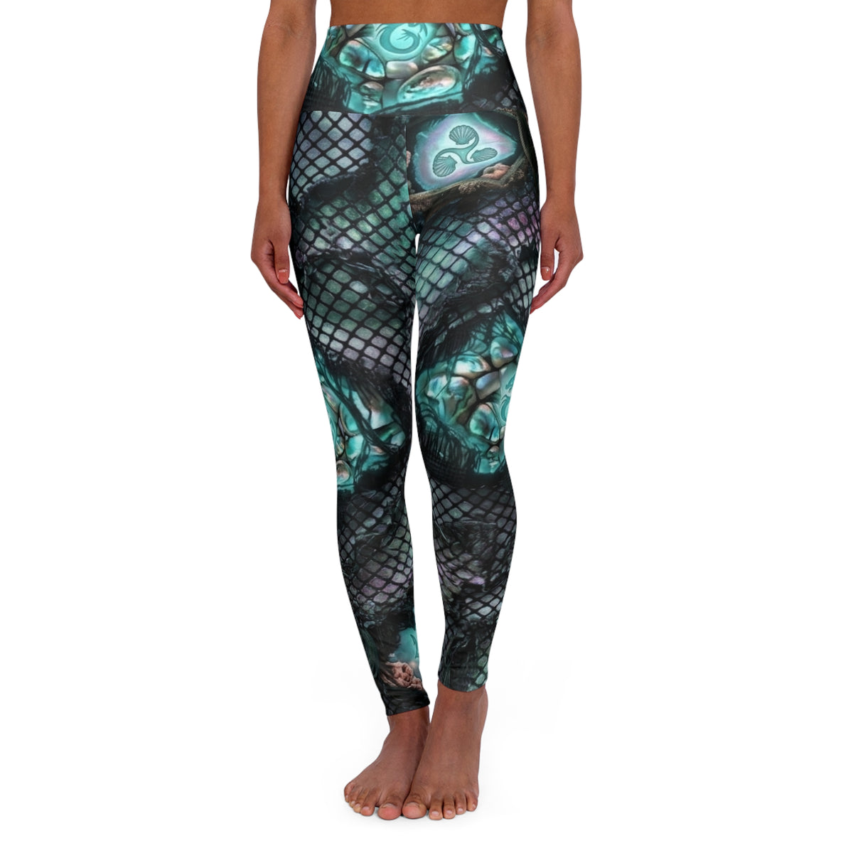 Teal Celtic Knot Yoga Leggings | High Waisted Leggings