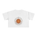 Boho Sun Illustration Crop Tee | Radiant Sunflower Graphic Top