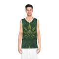 Marijuana Leaf Mandala Basketball Jersey | Psychedelic Cannabis AOP