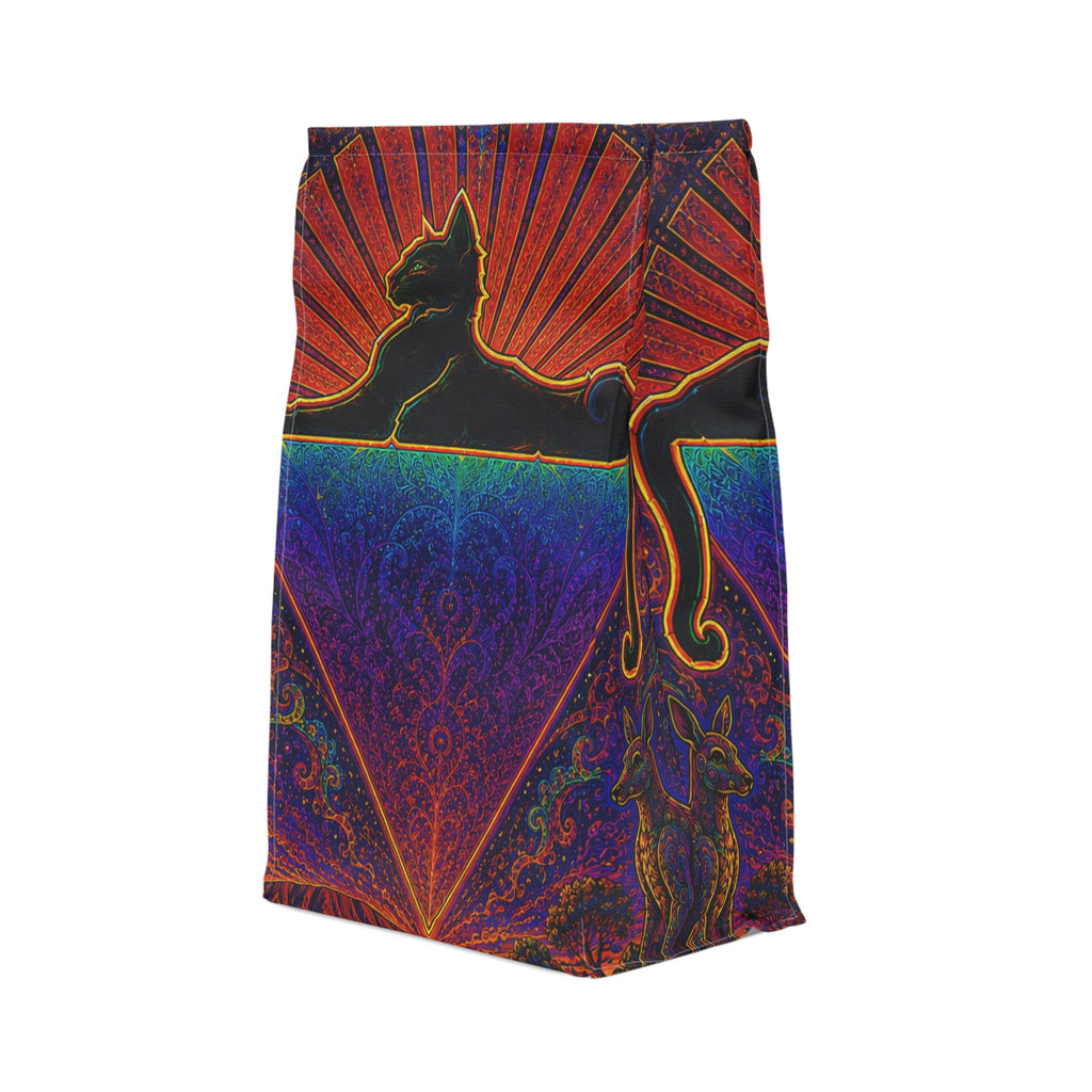 Grateful Dead Cat Silhouette Lunch Bag | Psychedelic Skull Rainbow, gift for a deadhead