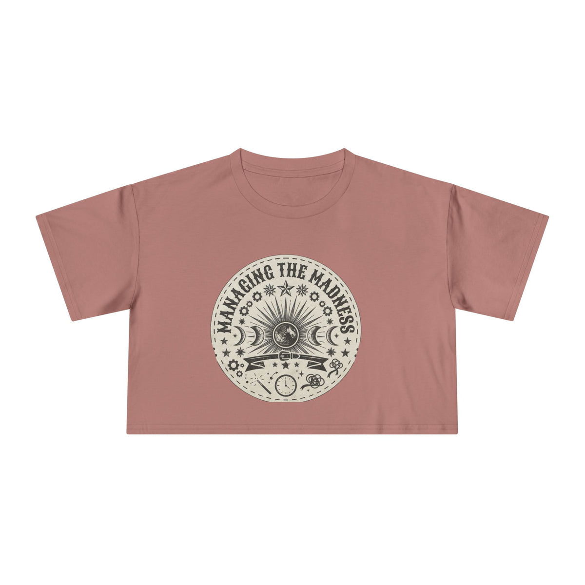 Moon Phases Mandala Crop Tee | Astrological Celestial Design