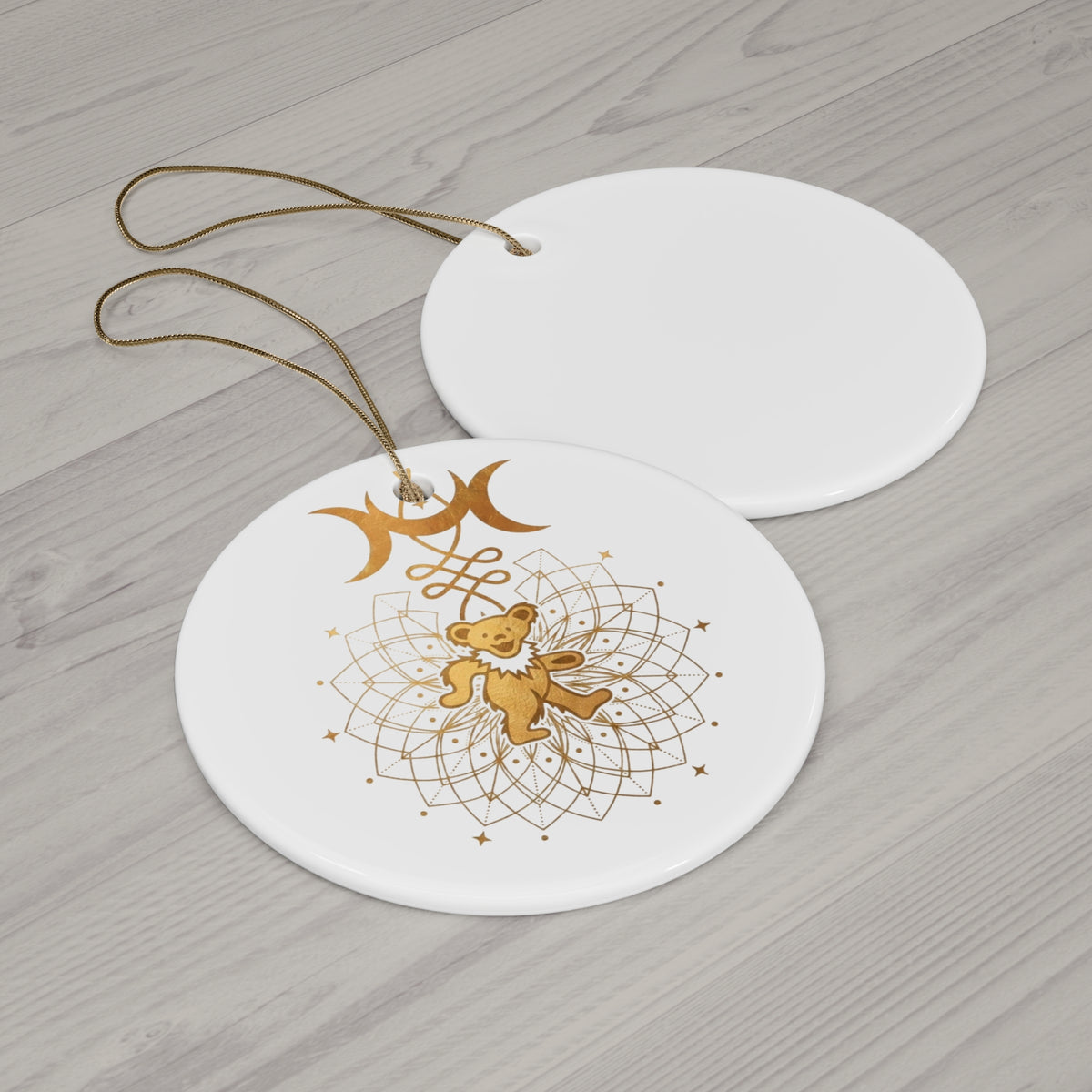Grateful Dead  Mandala Ceramic Ornament | Round Tree Decoration, gift for a deadhead