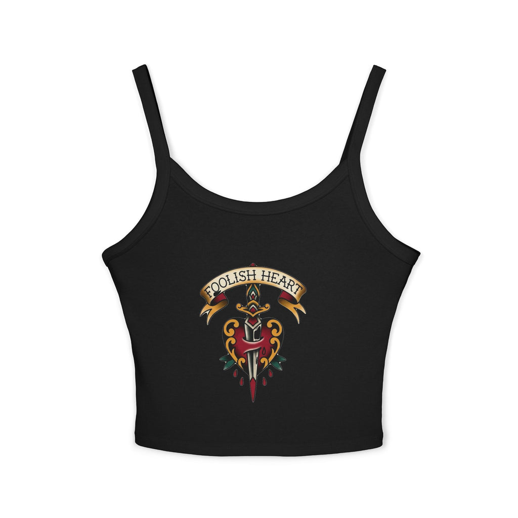 Foolish Heart dagger crest Tank Top | Vintage tattoo style