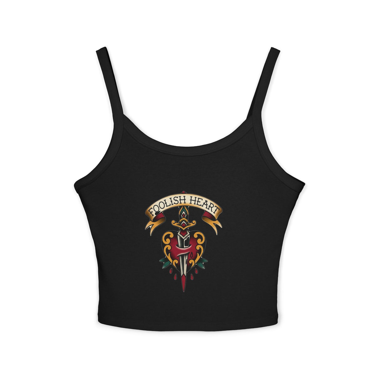 Foolish Heart dagger crest Tank Top | Vintage tattoo style