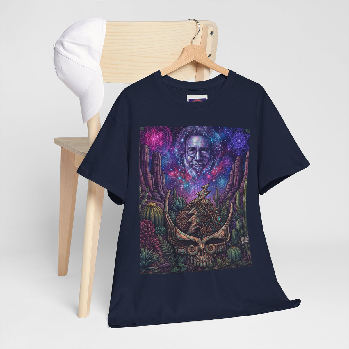 Cosmic Desert Skull Tee | Psychedelic Southwest Nightscape,Deadhead gift