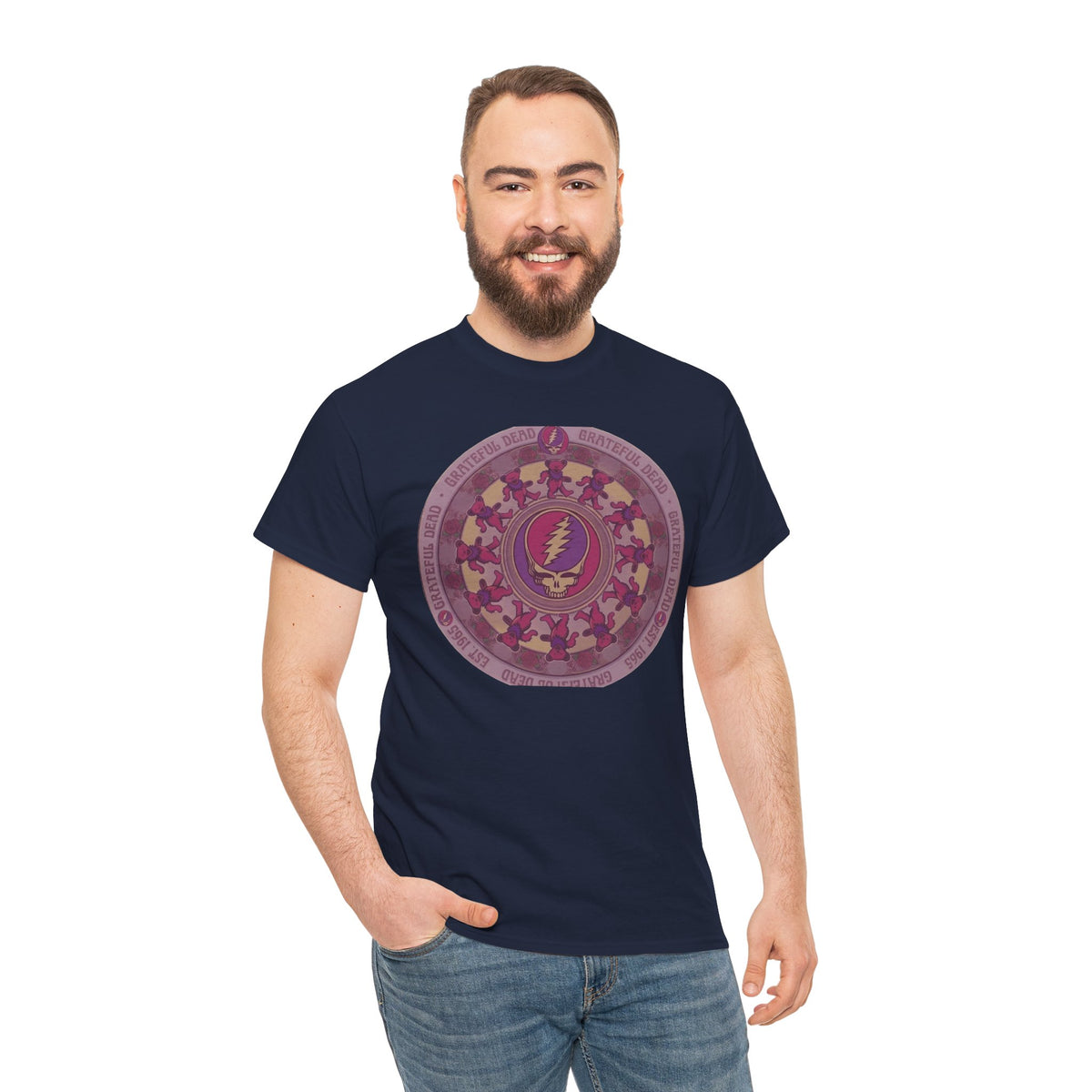 Grateful Dead Steal Your Face Mandala Tee | Psychedelic Band Shirt