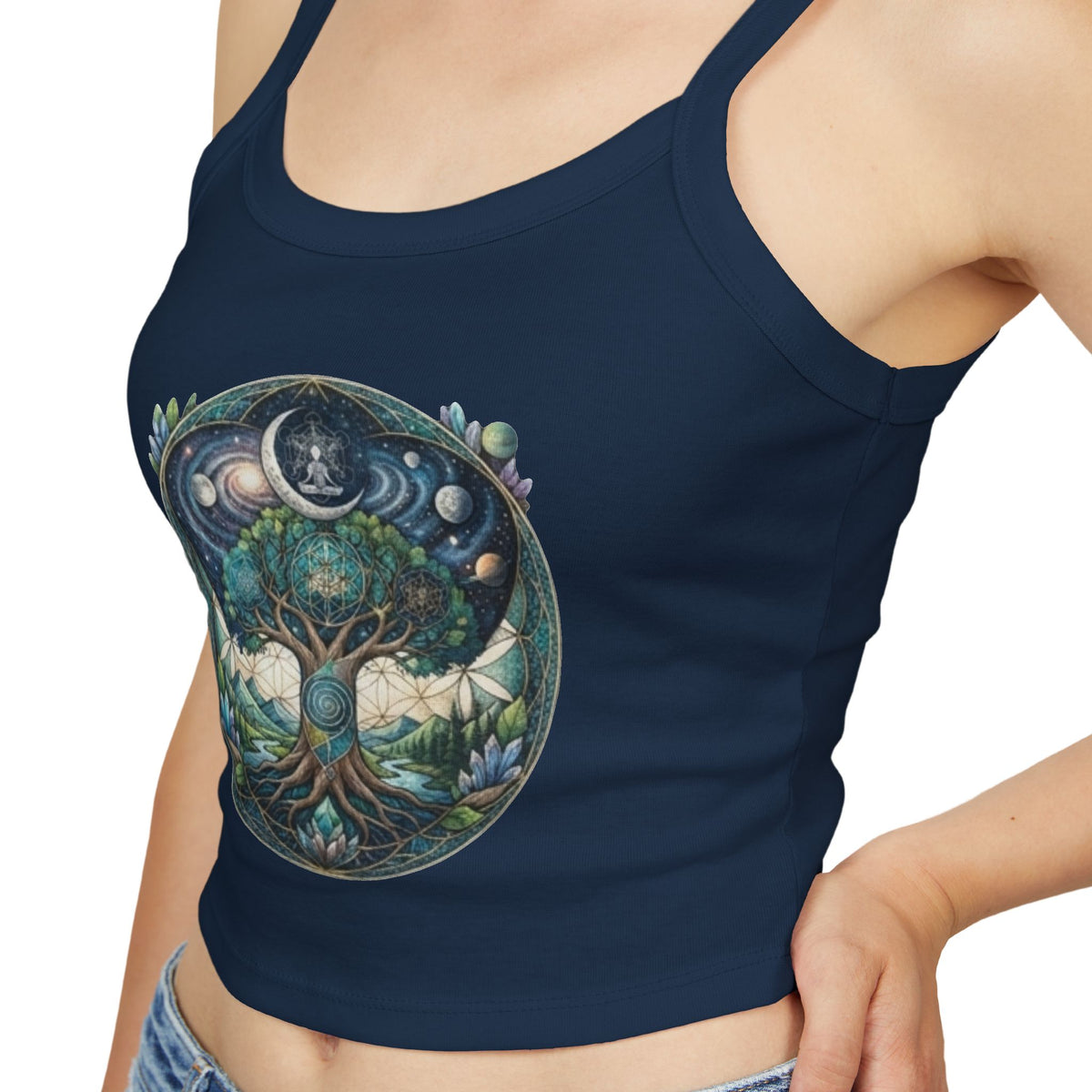 Tree of Life moon phases Tank Top | mystical nature, lotus, celestial