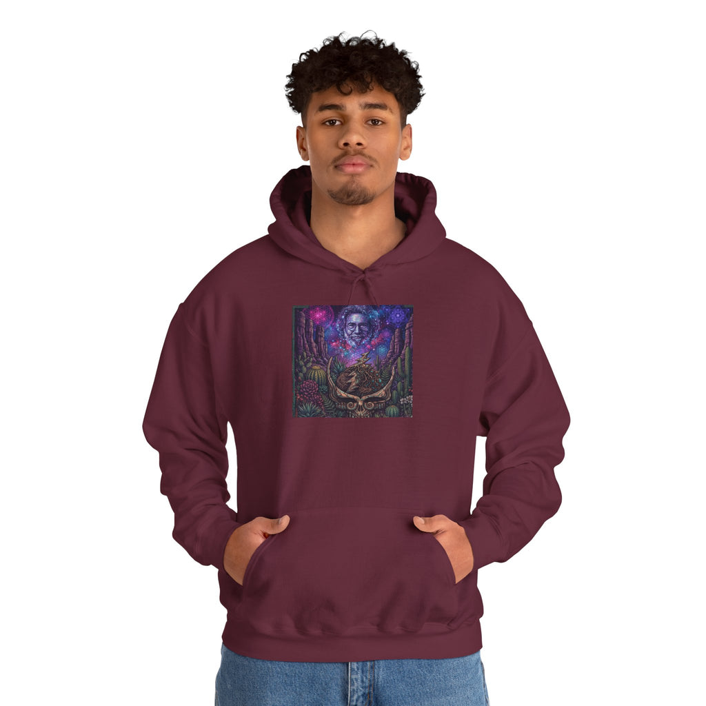 Psychedelic Skull Shaman Hoodie | Mystical Forest Totem Sweatshirt, deadhead gift